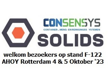 Uitnodiging beursbezoek voor SOLIDS Rotterdam op 4-5 Oktober beurs stand F-122